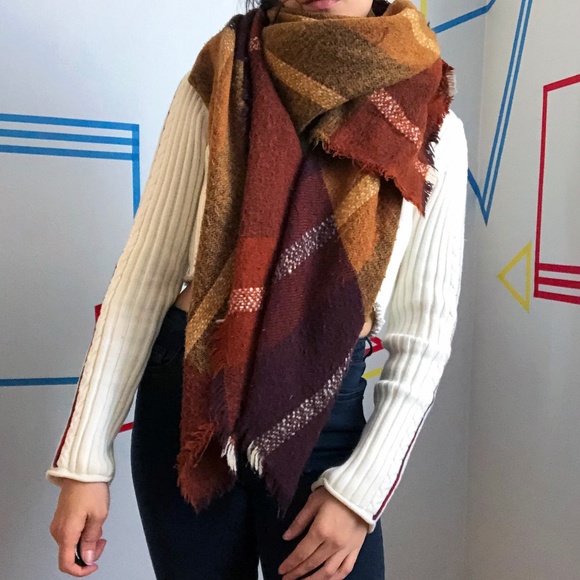 Zara Plaid Blanket Scarf